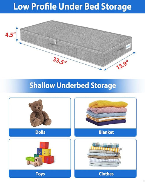 2 Pack Low Profile Under Bed Storage Containers 4.5 Inch Height, Shallow - Image 2
