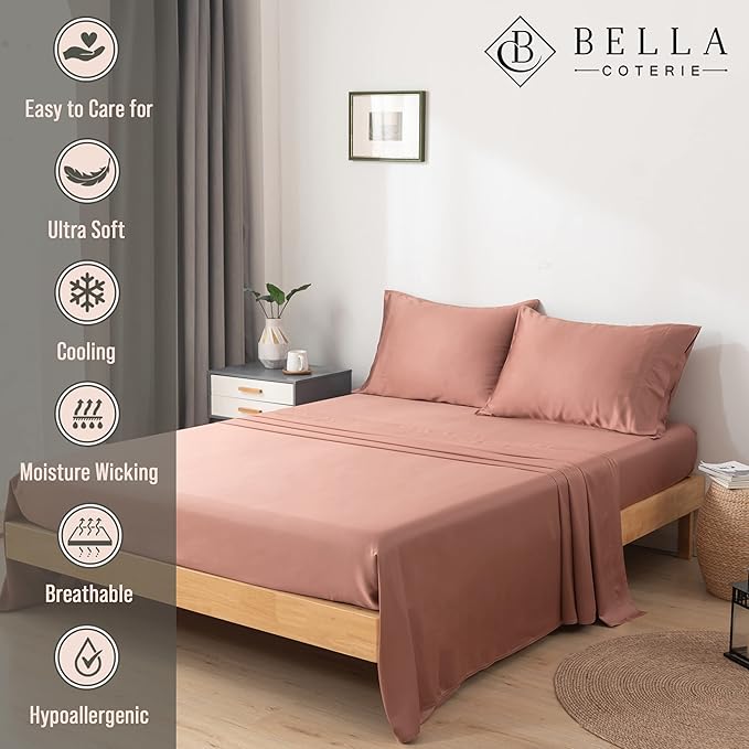 Bella Coterie Luxury Bamboo Viscose King Size Sheet Set | 100% Organically - Image 2