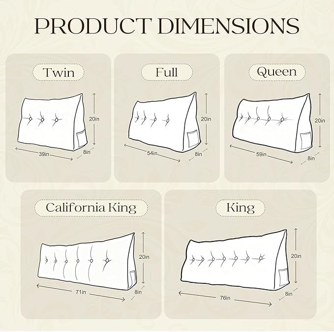 WOWMAX 100% Cotton Corduroy Headboard Pillow – King Size Back Support Reading - Image 7