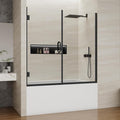 Pivot Swing Bathtub Door, Adjustable Width 60" W x 59" H Semi-Frameless Shower by ViivppaiShowerDoors