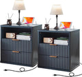 LEYAOYAO Fluted Farmhouse Nightstand Set of 2 by LEYAOYAO-Findtheshiningpointofyourideallife%EF%BC%81
