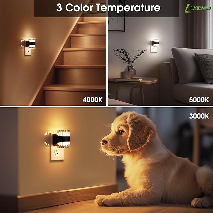 L LOHAS LED Night Light, Modern Night Lights Plug into Wall, 3000K/4000k/5000K - Image 7