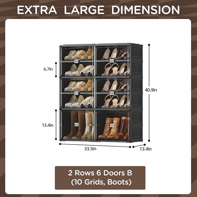 Black Shoe Rack Organizer Cabinet - Image 3