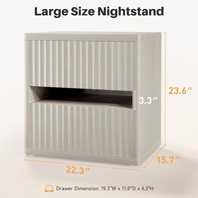 Dripex Fluted Nightstand Set of 2 - Image 3