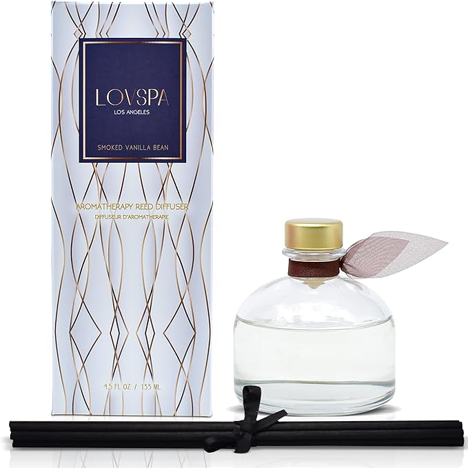 LOVSPA Reed Diffuser Set, Smoked Vanilla Scented Oil Diffuser - Image 2