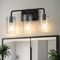 L LOHAS LED 3-Light Bathroom Light Fixtures, 17.71" Black Bathroom Vanity Light by LLOHASLED