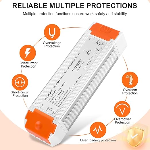 60W Dimmable LED Driver 12V DC Triac Constant Transformer, 120V AC to 12 Volt - Image 6