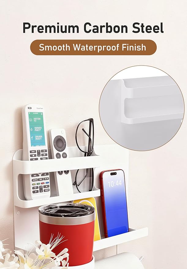 Bedside Wall Organizer Metal Shelf - Image 4