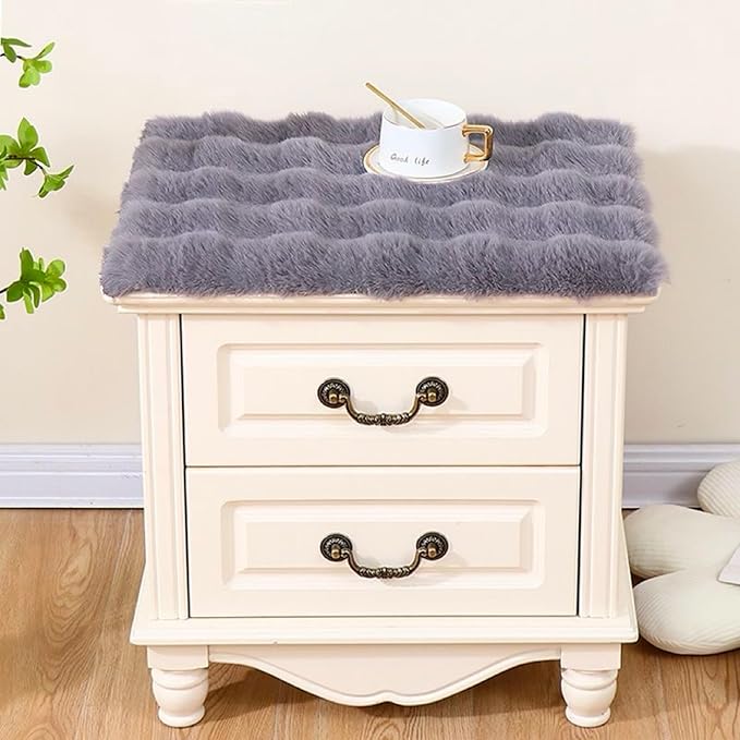 Nightstand Dust Cover Bedside Table Mat lint-Grey - Image 2