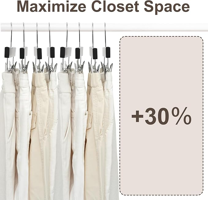 BAGAIL 10 Pack Wooden Pants Hangers - Image 6