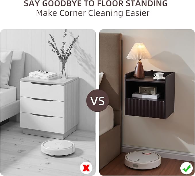Modern Fluted Floating Nightstand Wall Mounted - Image 5