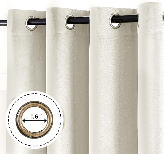 Joydeco Mousse White Blackout Curtains 96 Inch Long, Luxury Thermal White - Image 6
