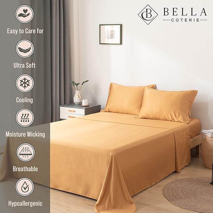 Bella Coterie Luxury Bamboo Viscose Queen Size Sheet Set | 100% Organically - Image 2