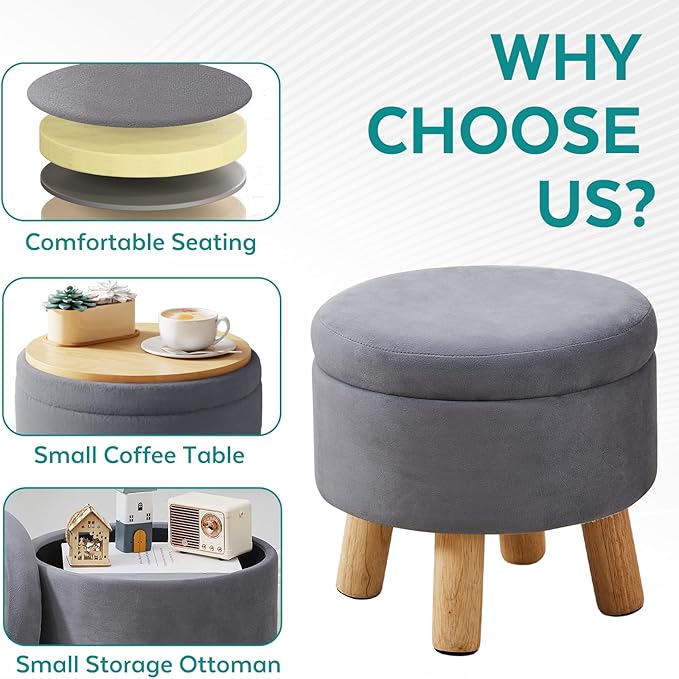 FIMIVIBI Small Foot Stool Ottoman - Image 3