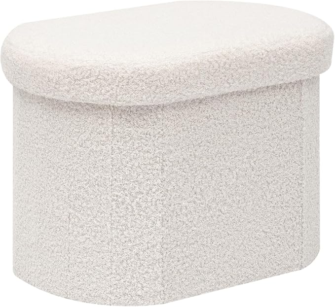 B FSOBEIIALEO Storage Ottoman for Dorm Room, Boucle Folding Storage Ottoman by BFSOBEIIALEO