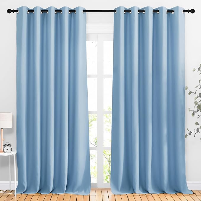 NICETOWN Blackout Room Divider Curtains 118 inches Long, Grommet Thermal Window by NICETOWN
