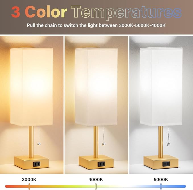Gold Bedside Table Lamps for Bedroom - Image 2