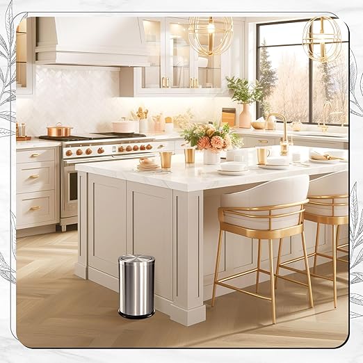 Maxdot 2 Pcs Silver Bathroom Trash Can - Image 5