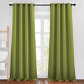 NICETOWN Fresh Green Room Darkening Bedroom Curtains 96 inches Long, Grommet by NICETOWN