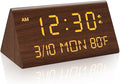 Kogonee Wooden Digital Alarm Clock, 0-100% Dimmer, 2 Alarm Settings, by Kogonee