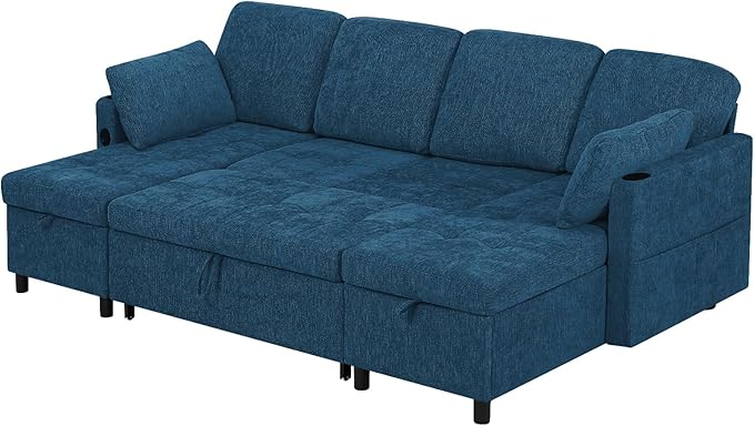 110" Sectional Pull Out Sofa Bed - Image 8