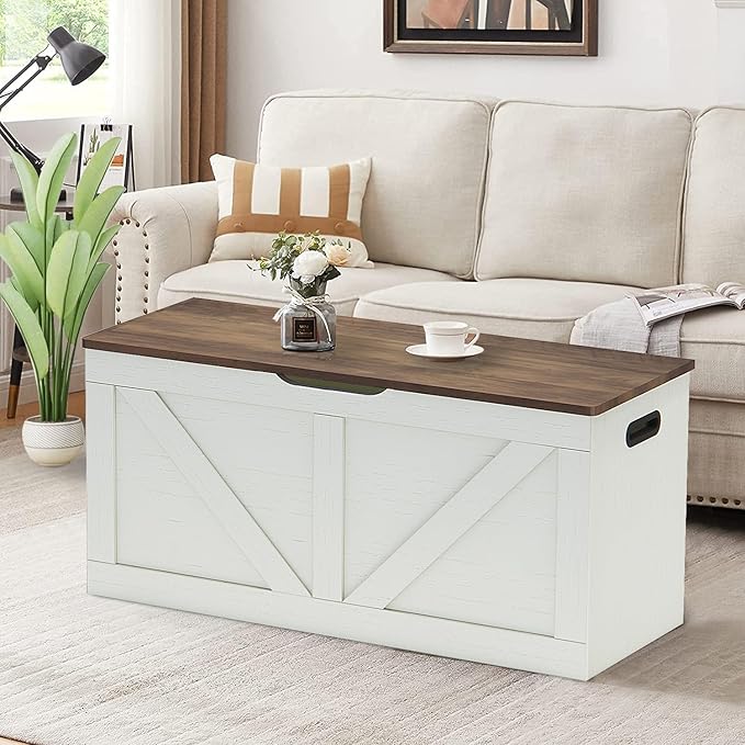 Timberer 39.4" Storage Chest, Wooden Storage Bench, Large Storage Trunk - Image 5