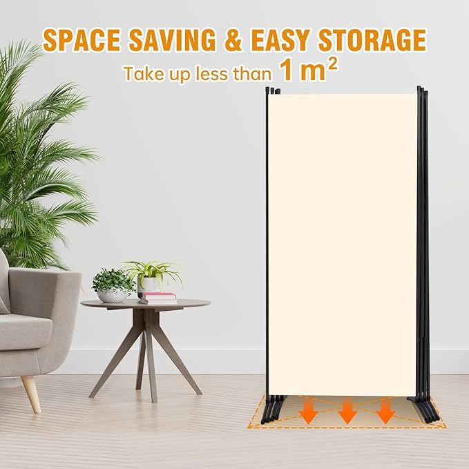 4 Panel Folding Privacy Screens, 6 FT Tall Wall Divider - Image 4