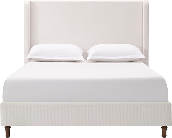 Upholstered Bed Frame with 54'' Nail Head Decorative Wing Back, Hand Buttoned - Image 9