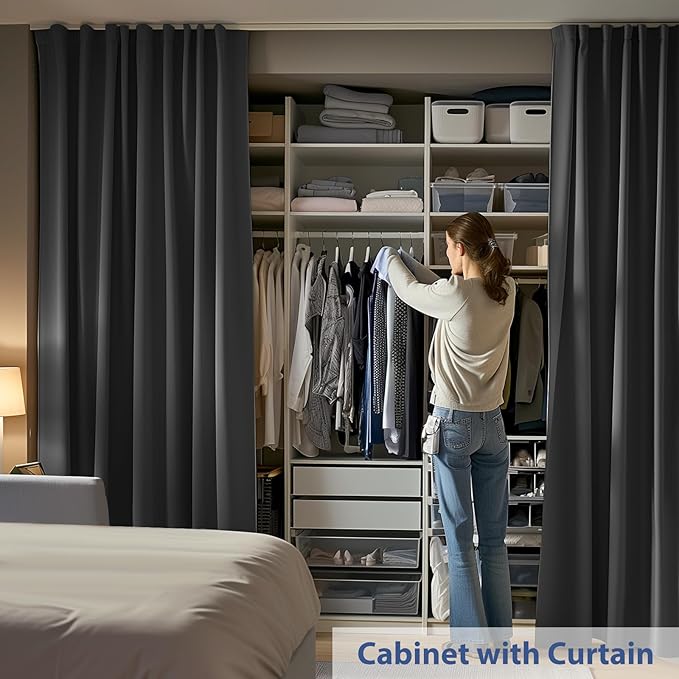 Room Divider Ceiling Mounted Curtains Track Sets Extra Wide Blackout Curtain - Image 5