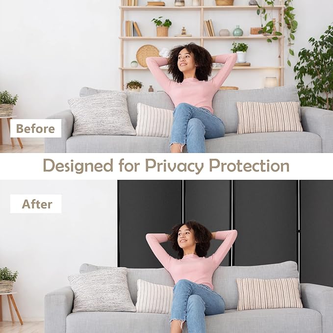 GOFLAME 6 Panel Folding Room Divider, 6FT Rolling Privacy Screen - Image 9