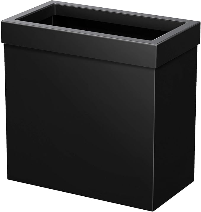 Gatco Modern Rectangle Wastebasket, Matte Black by Gatco