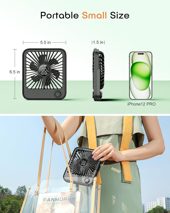 FadFun Small Desk Fan Personal Fans，100Speed Adjustable Quiet Small Portable Fan - Image 9