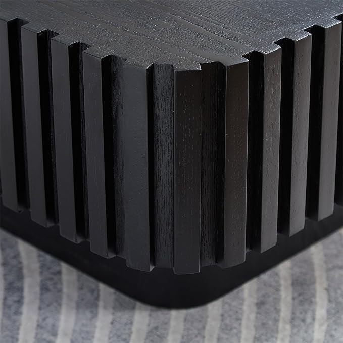 LKTART Square Coffee Table for Living Room, Accent Fluted Coffee Table - Image 5