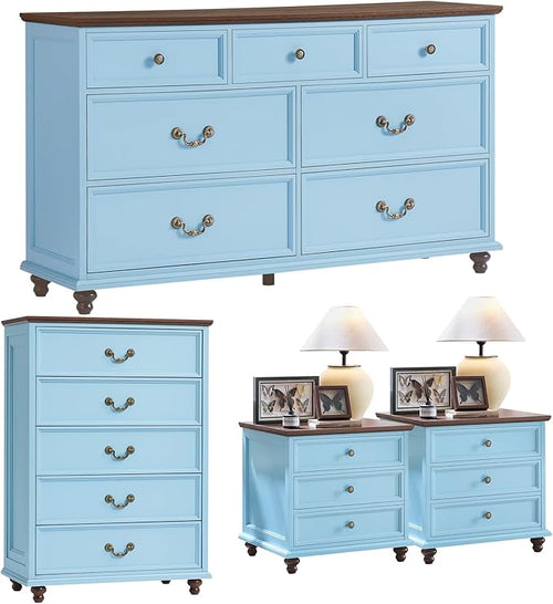 24" Wide Farmhouse Nightstand Set of 2, Farmhouse Furniture Series by Joaxswe