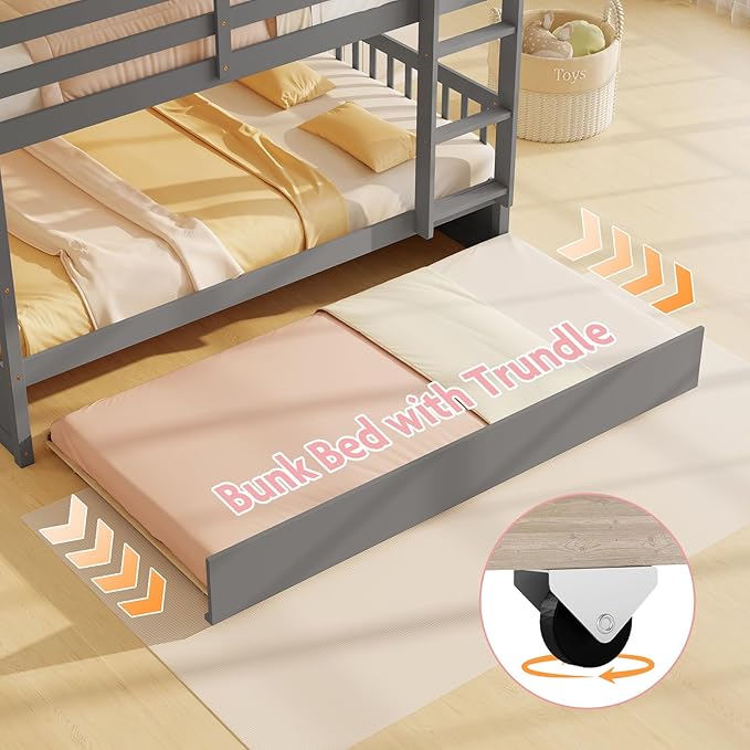 KOMFOTT Wood Full Over Full Bunk Bed - Image 7