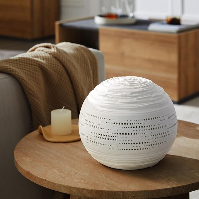 RONDURE 8.7" Modern Ceramic Table Lamp, Modern Bedside Lamps - Image 4