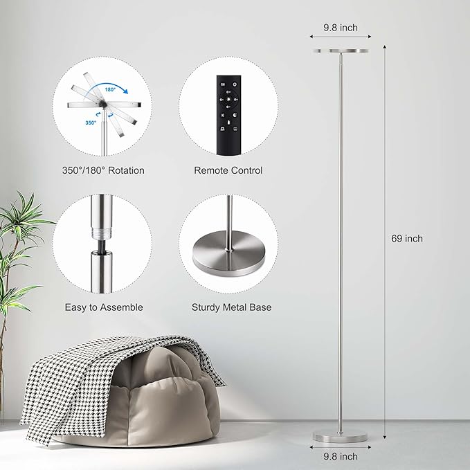 SUNMORY Floor Lamps for Living Room, 32W/3000LM Super Bright LED Floor Lamp - Image 3