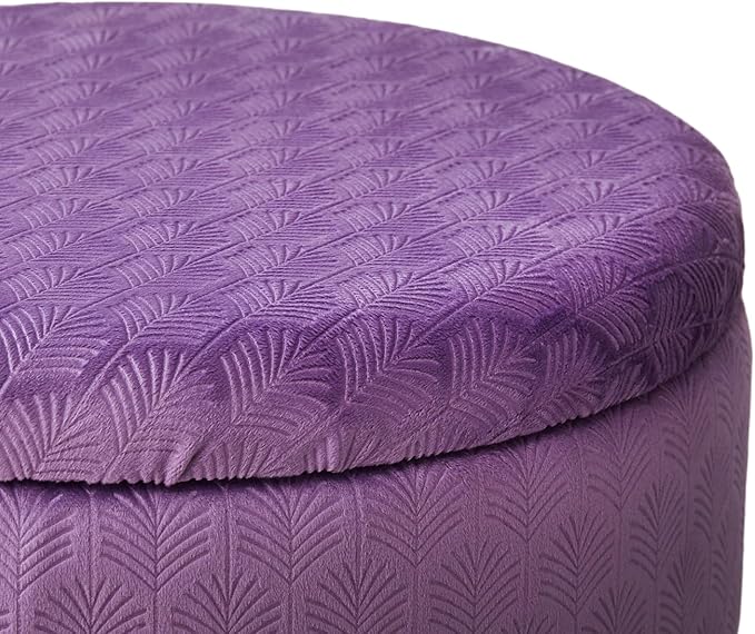 Cpintltr Footrest Footstools Round Velvet Ottoman - Image 5