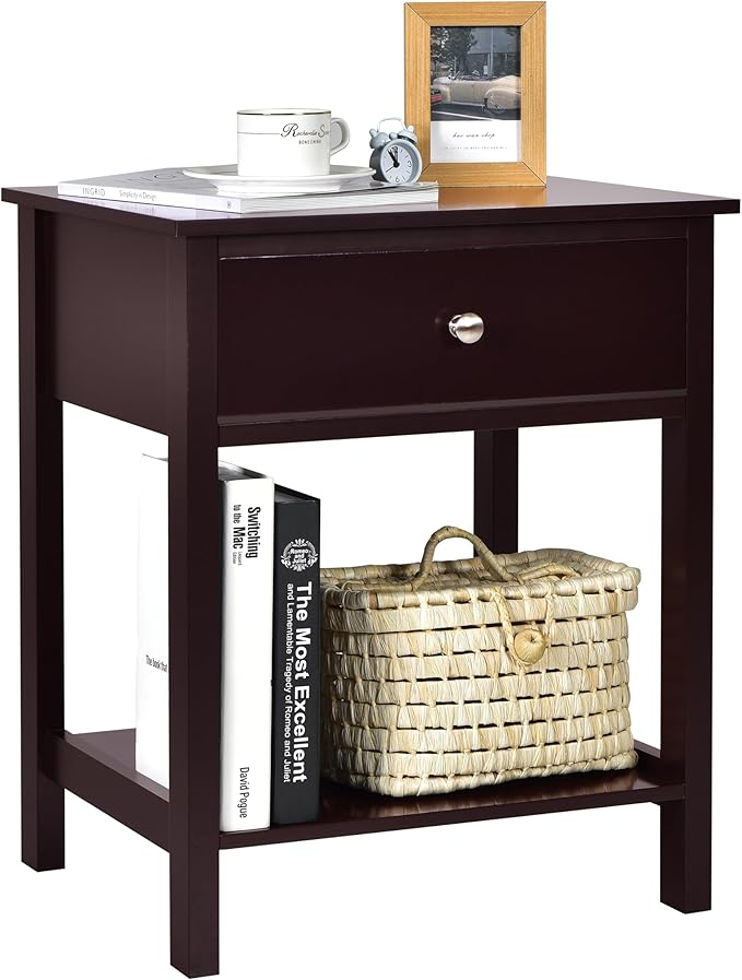 Giantex Nightstand, Wood End Table by Giantex