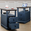 HIFYOBRO Narrow End Table with Flip Top Charging Station Set of 2, Side Table by HIFYOBROUS