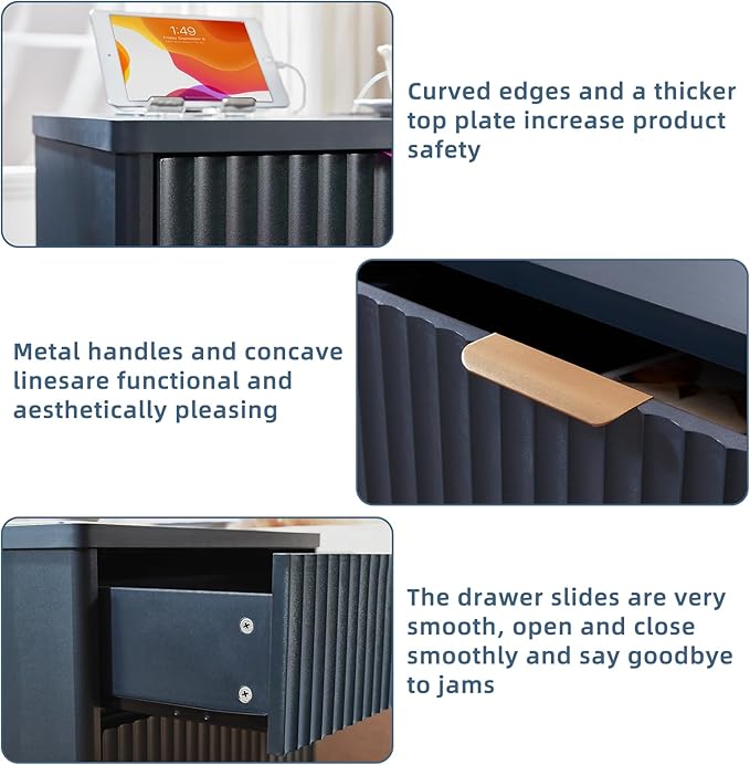 LEYAOYAO 23" Wide Fluted Night Stand - Image 4