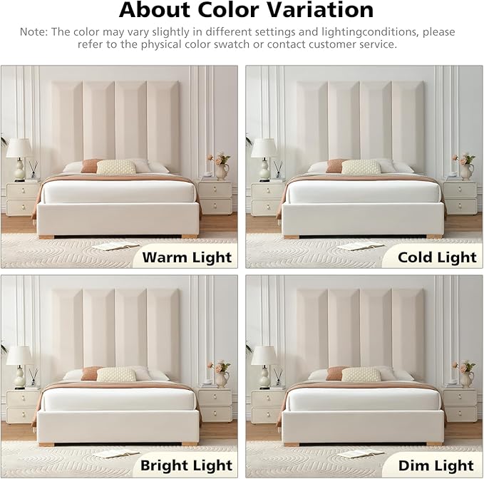 VELOCAVA Queen Size Upholstered Bed Frame - Image 8
