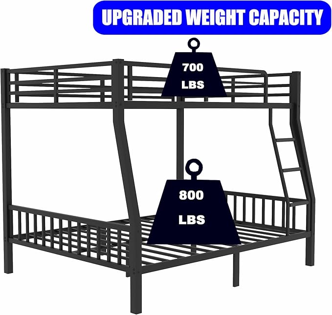 Upgraded Version Thicken Metal Heavy-Duty Full Over Queen Bunk Bed, Best Modern - Image 6