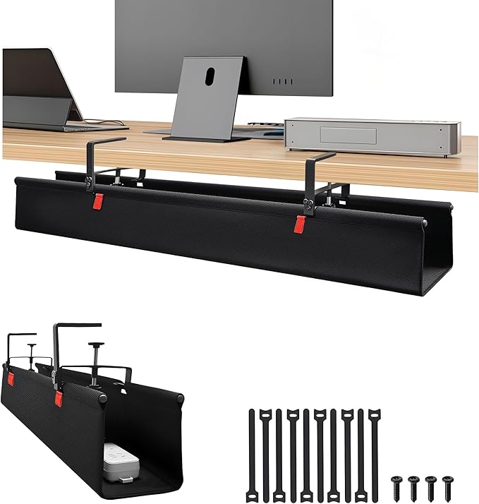 48" No Drill Under Desk Cable Management Tray by Unknown