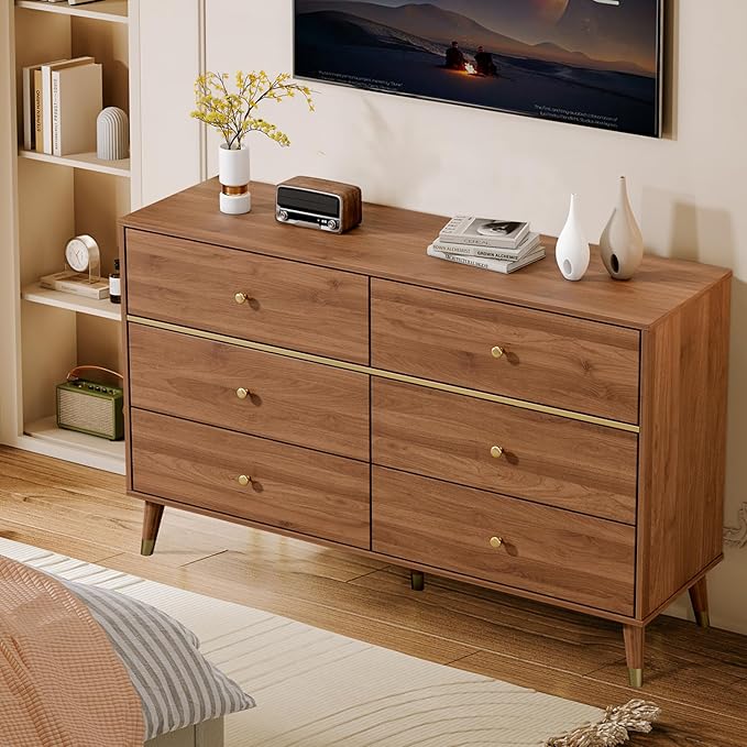 6 Drawer Dresser, Wooden Bedroom Drawer Dresser - Image 7