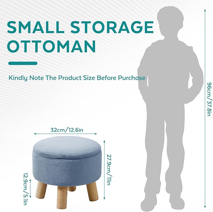 FIMIVIBI Small Foot Stool Ottoman - Image 2