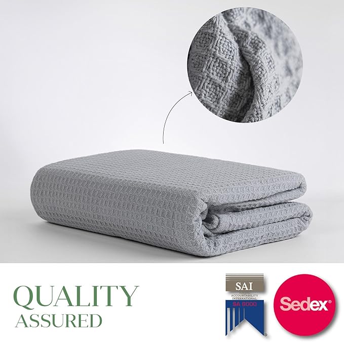 Salt Earth 100% Cotton Throw Blanket, Outdoor & Office Couch, Modern Room Decor - Image 3