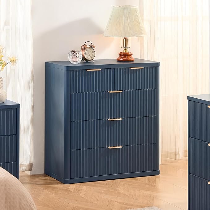 LEYAOYAO Fluted 5 Drawers Dresser - Image 4