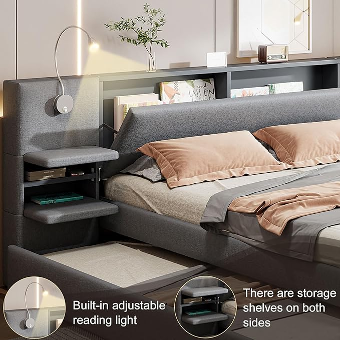 Luxury Queen Bed Frame, Queen Size Trundle Bed Frame - Image 4