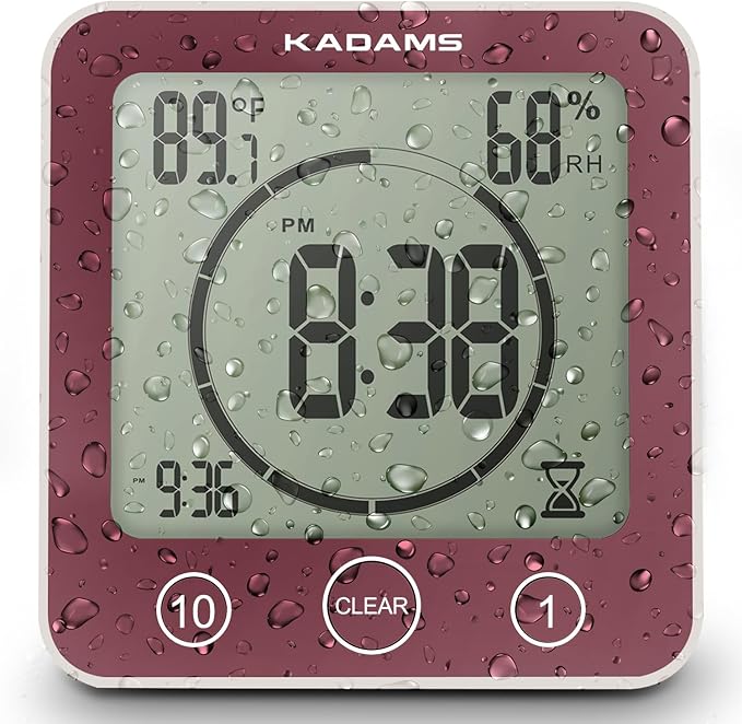 KADAMS Shower Clock Waterproof Bathroom Timer – Digital Wall Clock - Image 7